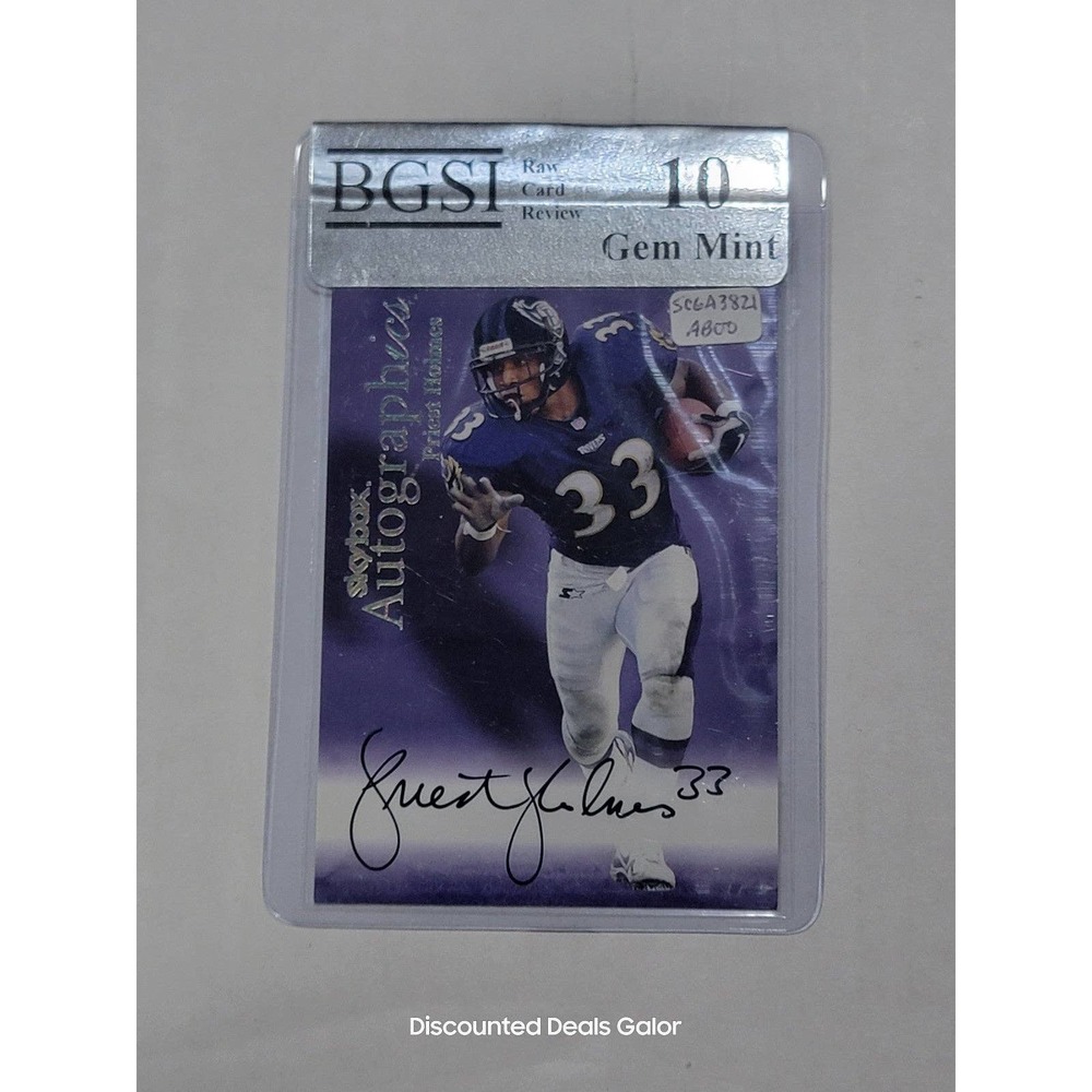 Priest Holmes 1999 Skybox Autograph On Card Auto Gem Mint 10 Baltimore Ravens
